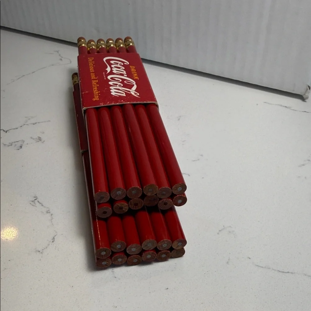 Vintage Coca Cola Red Pencil Case Set